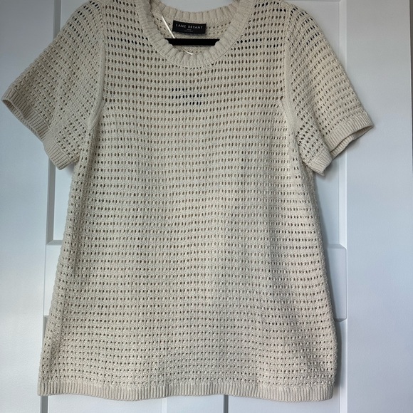 Lane Bryant Cream Short Sleeve Knit Top - Picture 1 of 3